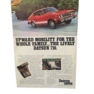 Vintage 1976 Datsun Upward Mobility 710 Ad Advertisement